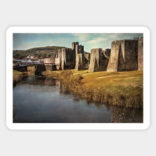 The Walls And Moat of Caerphilly Sticker